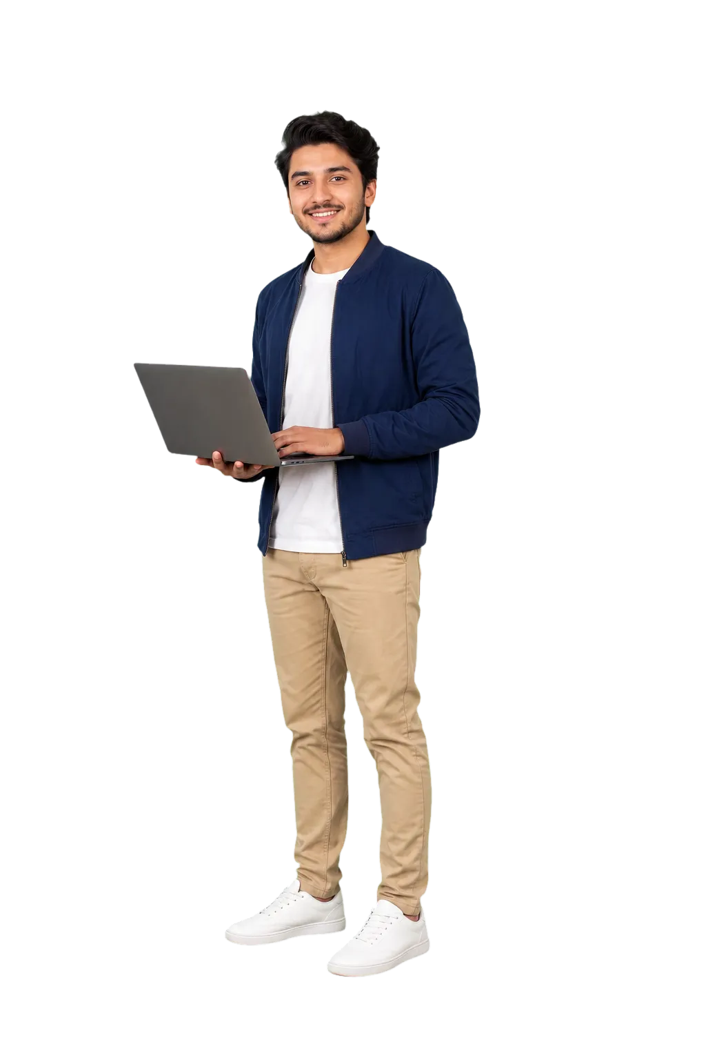 Young Afghan domain services specialist using a smartphone
